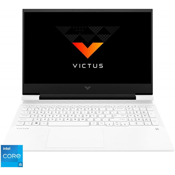 Laptop HP Gaming 16.1'' Victus 16-d0044nq, FHD IPS 144Hz, Procesor Intel® Core™ i5-11400H (12M Cache, up to 4.50 GHz), 8GB DDR4, 512GB SSD, GeForce RTX 3050 Ti 4GB, Free DOS, Ceramic White