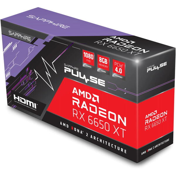 Placa video Sapphire Radeon™ RX 6650 XT PULSE GAMING OC, 8GB GDDR6, 128-bit