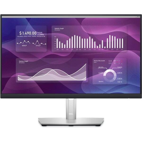 Monitor LED DELL P2223HC 21.5 inch FHD IPS 5 ms 60 Hz USB-C, Negru
