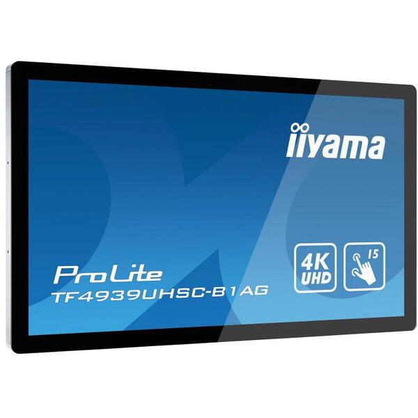 Monitor Touch Iiyama ProLite TF4939UHSC-B1AG 49" 4K Open Frame PCAP, IPS, 24/7, Negru
