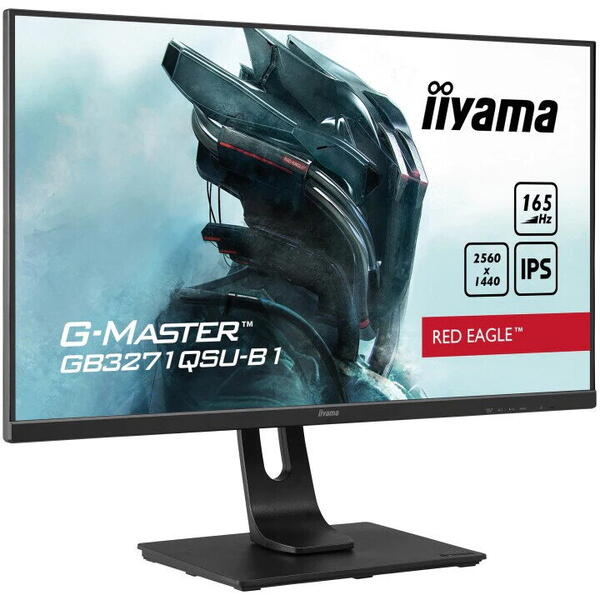 Monitor iiyama G-Master Red Eagle GB3271QSU WQHD IPS 165Hz 1ms FreeSync Premium 2xHDMI 2xDP, Negru