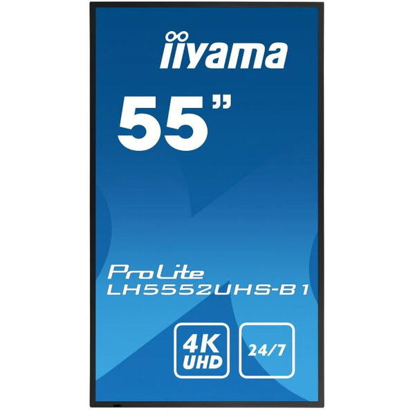 Monitor iiyama ProLite LH5552UHS-B1 55" VA 4K UHD, Digital Signage, 24/7, Intel® SDM, Android, Negru
