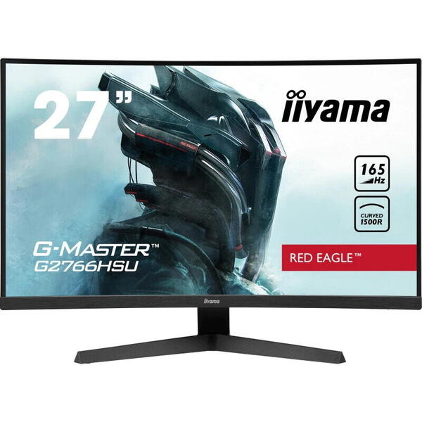 Monitor iiyama G-Master G2766HSU-B1 RedEagle 27" Curved VA LED, 1ms, 165Hz, HDR, FreeSync Premium, FlickerFree, BlackTuner