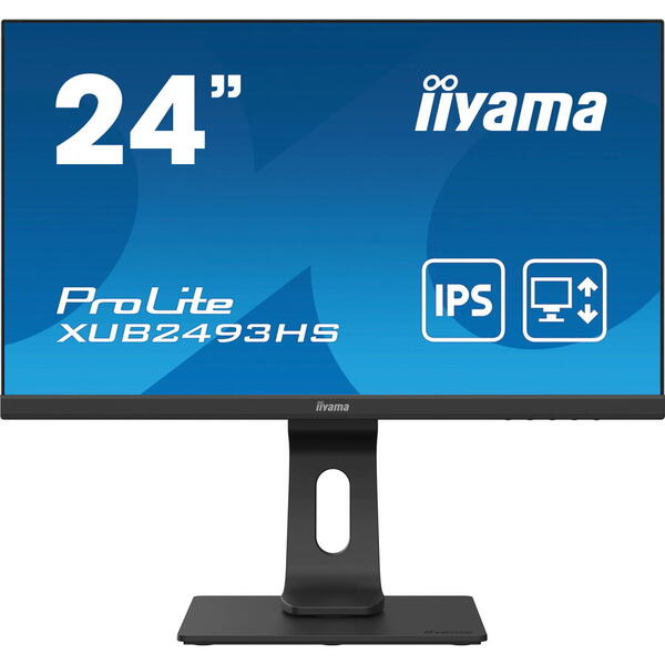 Monitor iiyama ProLite XUB2493HS-B4 24" IPS LED, 4ms, 75Hz, VGA, HDMI, DP, Negru