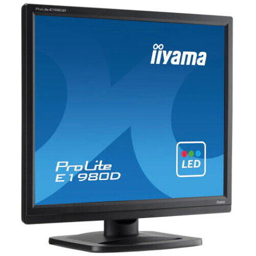Monitor iiyama E1980D-B1, 1280 x 1024 SXGA, 19", 5:4, 60 Hz, 5 ms, D-Sub (VGA) x1 DVI x1, clasa E, Negru