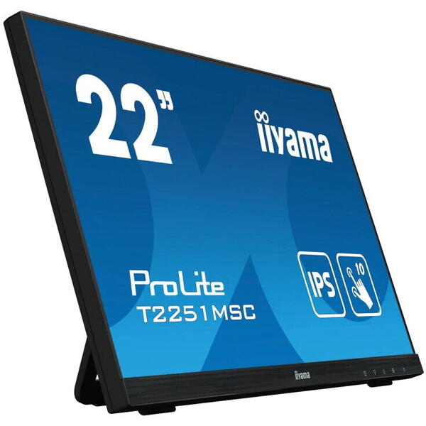 Monitor touch iiyama ProLite T2251MSC-B1 22", IPS LED, VGA/HDMI/DP