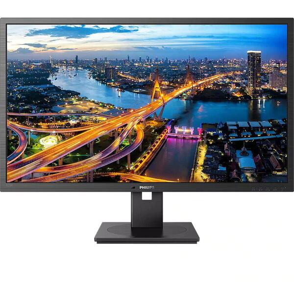 Monitor Philips 325B1L/00, 31.5'' QHD, LED, IPS, 75Hz, 4ms, Adaptive Sync, FlickerFree, Pivot, Display Port, HDMI, USB, Negru