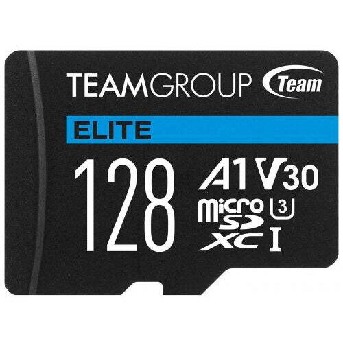 Memory Card microSDXC TeamGroup Elite 128GB, Class 10, UHS-I U3, V30, A1 + Adaptor SD