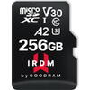 Memory Card MicroSDXC Goodram IRDM 256GB, Class 10, UHS I U3 + Adaptor SD