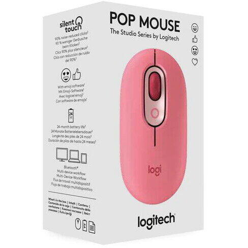 Mouse wireless Logitech Pop Heartbreaker, Ambidextru, Rosu