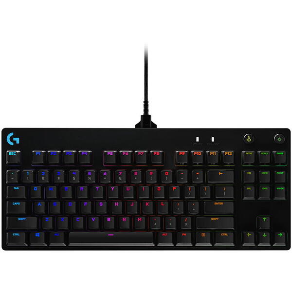 Tastatura mecanica gaming Logitech G Pro, Iluminare RGB, GX blue switch, Negru