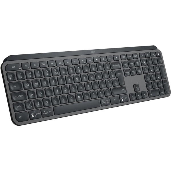 Tastatura wireless Logitech MX Keys Advanced, Iluminare, US INTL layout, Graphite