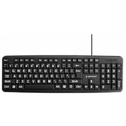 Tastatura pentru seniori Gembird KB-US-103, cu litere mari, cu cablu, negru, UK layout