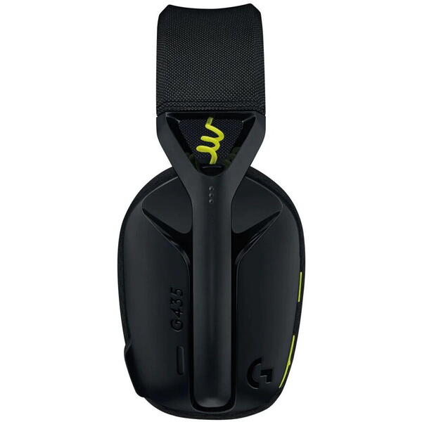 Casti gaming wireless Logitech G435 Lightspeed, Black/Neon Yellow