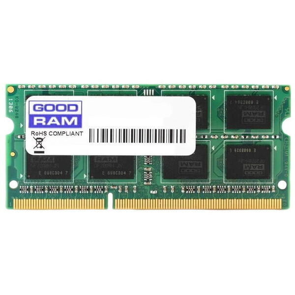 Memorie RAM 8 GB sodimm ddr3L, 1600 Mhz, GoodRam original, pentru laptop, 1.35V, GR1600S3V64L11/8G