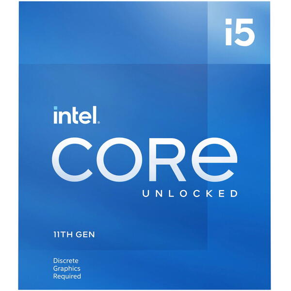 Procesor Intel® Core™ i5-11600KF Rocket Lake, 3.90 GHz, 12MB, fara grafica integrata, Socket 1200