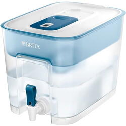Recipient filtrant BRITA Flow Blue BR1039277, V8.20l, Include 1 cartus MAXTRA, 1 cartus 4 saptamani sau aprox 150l, Palnie speciala pentru filtru fara BPA, Capac cu indicator tip Memo pentru schimbare cartus