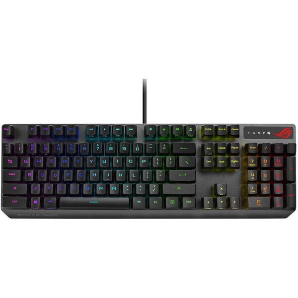 Tastatura gaming mecanica ASUS ROG Strix Scope RX, RGB, switch-uri ROG RX RED, iluminare Aura Sync, Negru