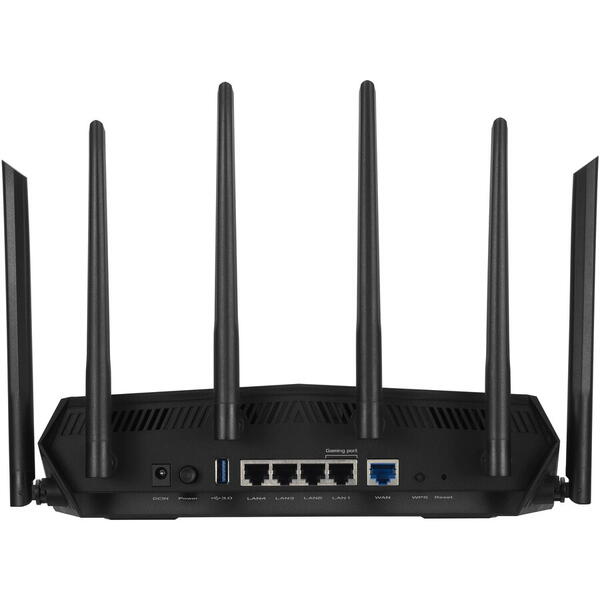 Router gaming wireless ASUS TUF-AX5400, AX5400, WiFi 6, MU-MIMO, port gaming dedicat, 6 antene Wi-Fi
