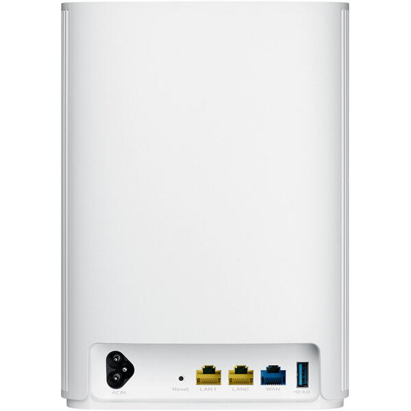 Sistem Wi-Fi Mesh ASUS ZenWiFi AX Hybrid XP4(1-PK), AX1800, Dual-Band, procesor quad-core 1.2GHz, OFDMA, MU-MIMO, Control Parental