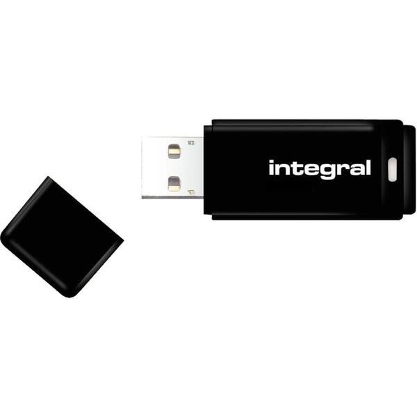 Integral USB 64GB Black, USB 2.0 with removable cap
