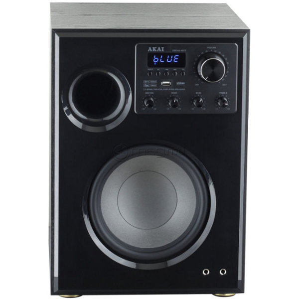 Sistem audio Bluetooth 2.1 Akai, 60 W, 89 dB, 4 Ohm, functie karaoke, USB, suport cardSD