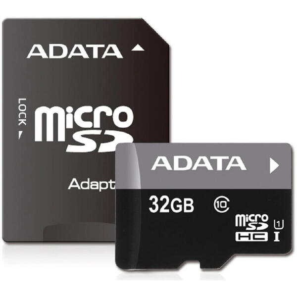 Adata MicroSDHC Ultra-High Speed + adaptor SD, 32GB,  scriere/citire aleatoriu: 1400 /100 (IOPs), ideal sm