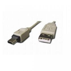 Cablu Gembird, USB 2.0 A - mini USB 5PM, 1.8m, White, Negru