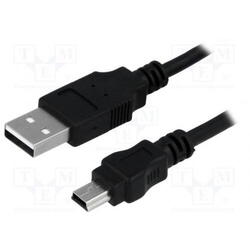 Cablu de date LogiLink, USB 2.0 - mini USB, 1.8m, Negru