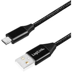 Cablu de date Logilink CU0140, USB 2.0 - USB-C, 1m, Negru