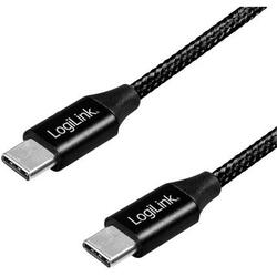Cablu de date Logilink CU0154, USB-C - USB-C, 1m, Negru