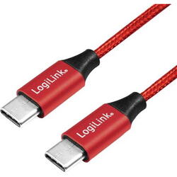 Cablu de date Logilink CU0156, USB-C - USB-C, 1m, Red