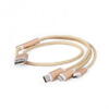 Cablu de date Gembird combo 3-in-1, USB - Micro USB + Lightning + USB-C, 1m, Gold