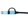 Cablu de date i-tec USB-C - USB-C + USB-A, 1m, Negru-Albastru