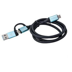 Cablu de date i-tec USB-C - USB-C + USB-A, 1m, Negru-Albastru