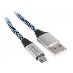 Cablu de date Tracer TRAKBK46263, USB 2.0 - micro USB, 1m, Negru-Albastru
