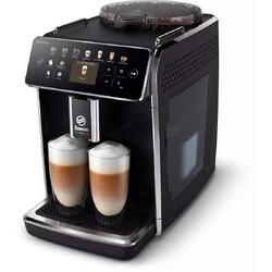 Espressor automat Saeco GranAroma SM6580/00, sistem de lapte Latte Duo, 14 bauturi, 15 bar, ecran TFT color, 4 profiluri utilizator, filtru AquaClean, rasnita ceramica, functie DoubleShot, Negru
