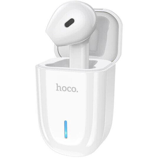 Casti Bluetooth HOCO E55 FLICKER MONO, v5.0, Microfon, Multipoint + Carcasa de Incarcare, Alb