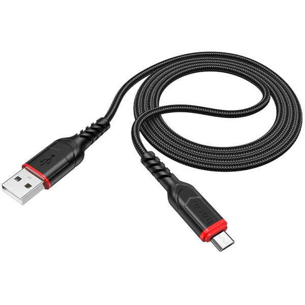 Cablu Date Si Incarcare USB La MicroUSB HOCO X59 Victory, 1 M, 2.4A, Negru