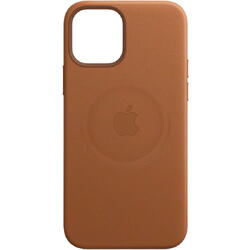 Husa de protectie Apple Leather Case MagSafe pentru iPhone 12/12 Pro, Saddle Brown
