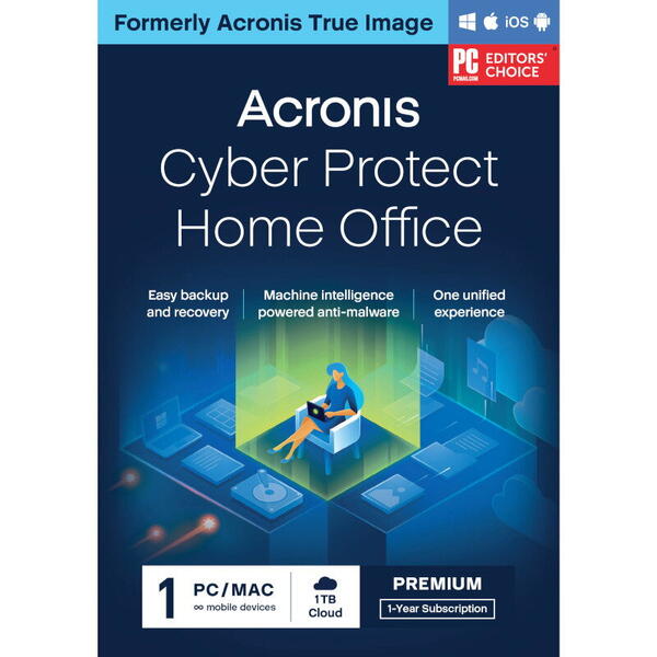 ACRONIS Cyber Protect Home Office Premium, 1 An, 1 PC, 1TB stocare Cloud, ESD