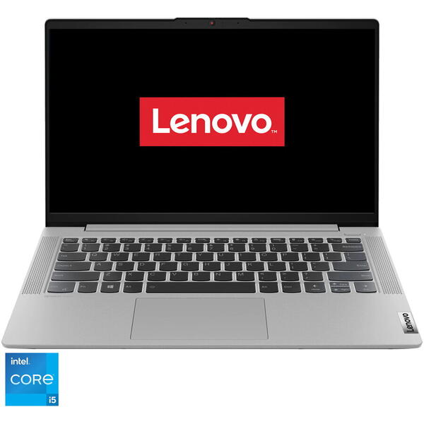 Laptop ultraportabil Lenovo IdeaPad 5 14ITL05 cu procesor Intel Core i5-1135G7, 14", Full HD, 16GB, 512GB SSD, Intel Iris Xe Graphics, No OS, Platinum Grey