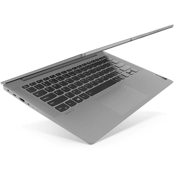 Laptop ultraportabil Lenovo IdeaPad 5 14ITL05 cu procesor Intel Core i5-1135G7, 14", Full HD, 16GB, 512GB SSD, Intel Iris Xe Graphics, No OS, Platinum Grey