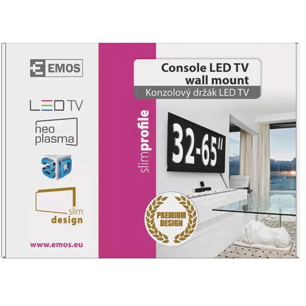Suport TV Emos KT3364, Reglabil, VESA 600x400, 32"-65", 40 Kg, Negru