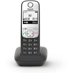 Telefon fara  fir Gigaset A690 (DECT), hands-free, agenda telefonica cu 100 de nume, ID apelant, Negru/Argintiu