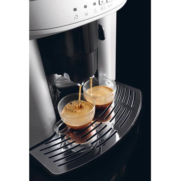 Espressor automat DeLonghi Caffè Venezia ESAM 2200.S EX:1, 1450W, 15bari, 1.8l, Spumare manuala, Rasnita silentioasa din inox, Boabe/Macinata, Control aroma, Argintiu