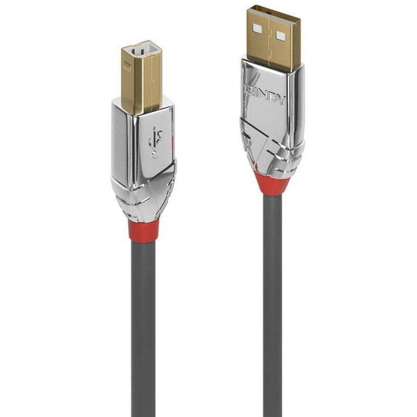 Cablu periferice LINDY Cromo, USB 2.0 Male tip A - USB 2.0 Male tip B, 3m, Argintiu
