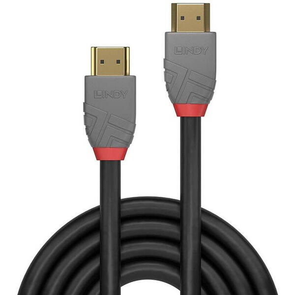 Cablu video LINDY Anthra, HDMI Male - HDMI Male, v2.0, 15m, Negru-Gri