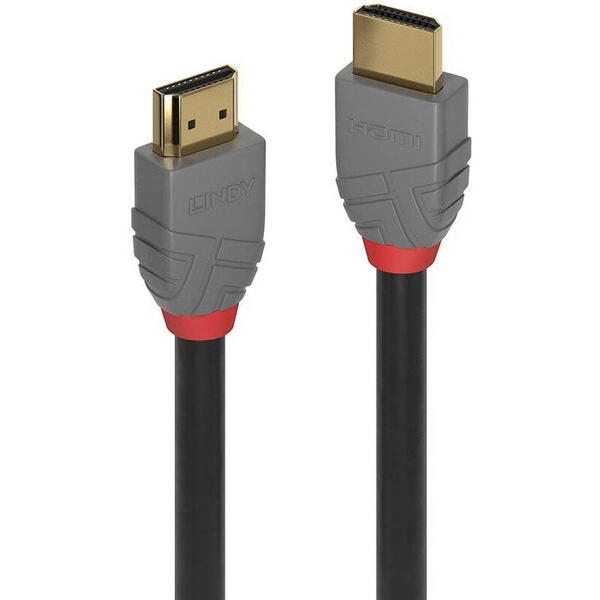 Cablu video LINDY Anthra, HDMI Male - HDMI Male, v2.0, 10m, Negru-Gri