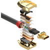 Cablu video LINDY Gold, HDMI Male - HDMI Male, v2.0, 7.5m, Gri-Auriu
